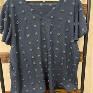 Blue Textured Women's Top